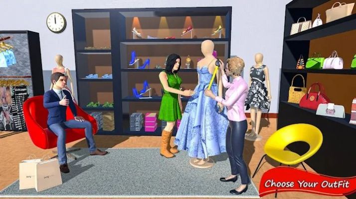 幸福的婚礼家庭梦想3D-插图1